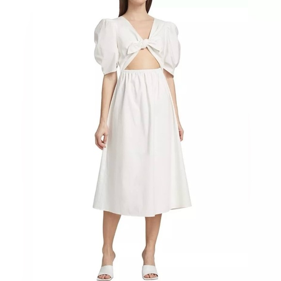 Wayf Peggy Twist Cut Out Midi-Dress Size M NWT - Picture 3 of 6